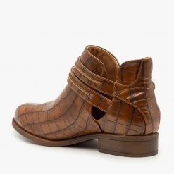 Mata Crocodile Casual Buckled Booties Newest Arrivals