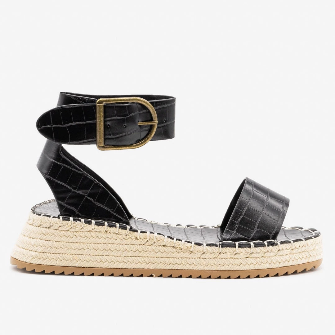 Qupid Shoes Newest Arrivals Crocodile Flatform Espadrille Sandals 1 Qupid Shoes Newest Arrivals Crocodile Flatform Espadrille Sandals