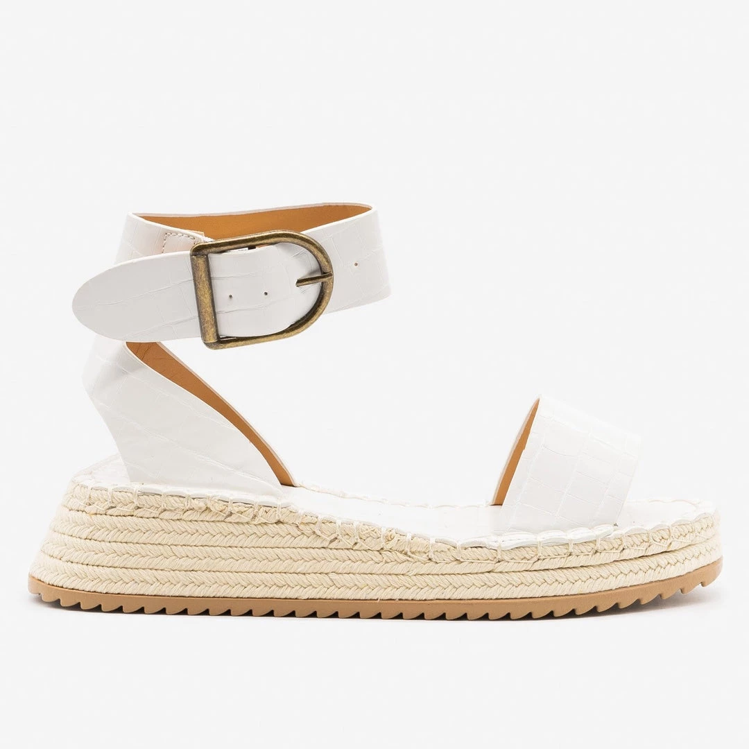 Qupid Shoes Newest Arrivals Crocodile Flatform Espadrille Sandals 2 Qupid Shoes Newest Arrivals Crocodile Flatform Espadrille Sandals