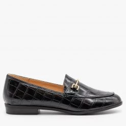 Mata Crocodile Low Heel Loafers