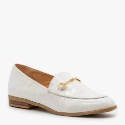 Mata Crocodile Low Heel Loafers