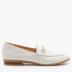 Mata Crocodile Low Heel Loafers