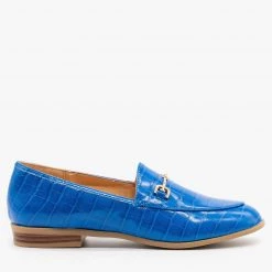Mata Crocodile Low Heel Loafers