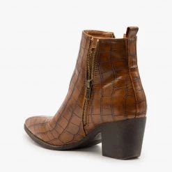 Mata Newest Arrivals Crocodile Side Zippered Booties