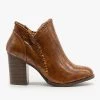 Mata Crocodile Stitched Accent Booties