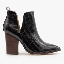 Mata Crocodile V-Cut High Heel Booties Newest Arrivals