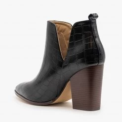 Mata Crocodile V-Cut High Heel Booties Newest Arrivals