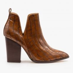 Mata Crocodile V-Cut High Heel Booties Newest Arrivals