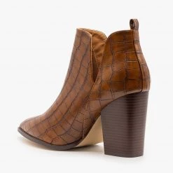 Mata Crocodile V-Cut High Heel Booties Newest Arrivals
