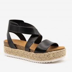 Soda Shoes Cross Strap Velcro Espadrille Sandals