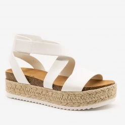 Soda Shoes Cross Strap Velcro Espadrille Sandals