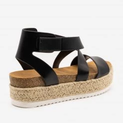 Soda Shoes Cross Strap Velcro Espadrille Sandals