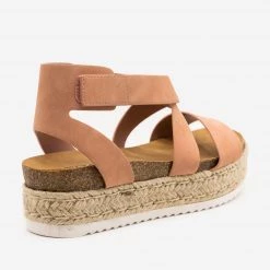 Soda Shoes Cross Strap Velcro Espadrille Sandals