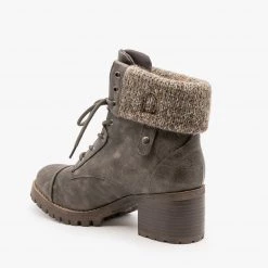 Bamboo Shoes Newest Arrivals Cuffed Combat Booties FINAL SALE
