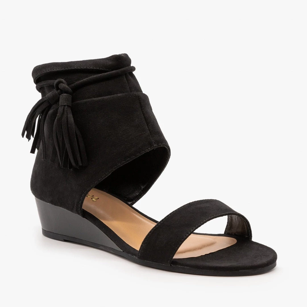 Bamboo Shoes Cuffed Side Tassel Sandals 5 Bamboo Shoes Cuffed Side Tassel Sandals