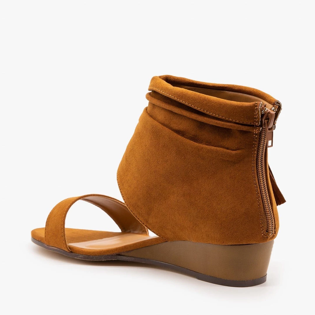 Bamboo Shoes Cuffed Side Tassel Sandals 4 Bamboo Shoes Cuffed Side Tassel Sandals