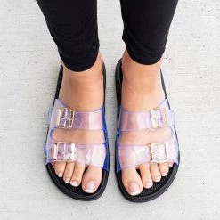 H2K Shoes Cushioned Double Strap Slides Newest Arrivals