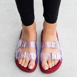 H2K Shoes Cushioned Double Strap Slides Newest Arrivals