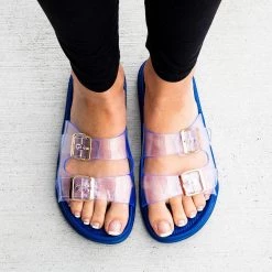 H2K Shoes Cushioned Double Strap Slides Newest Arrivals