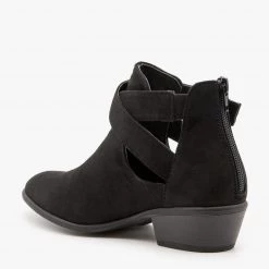 Wild Diva Shoes Cut Out Belted Ankle Booties Newest Arrivals