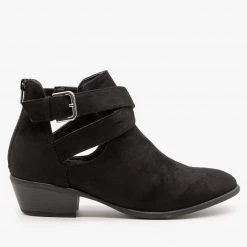 Wild Diva Shoes Cut Out Belted Ankle Booties Newest Arrivals