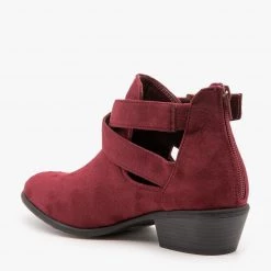 Wild Diva Shoes Cut Out Belted Ankle Booties Newest Arrivals