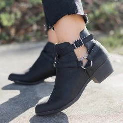 Shoelala Cut-Out Buckled Booties Newest Arrivals