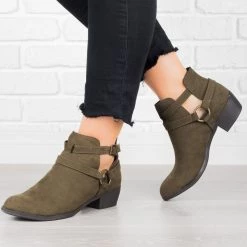 Shoelala Cut-Out Buckled Booties Newest Arrivals