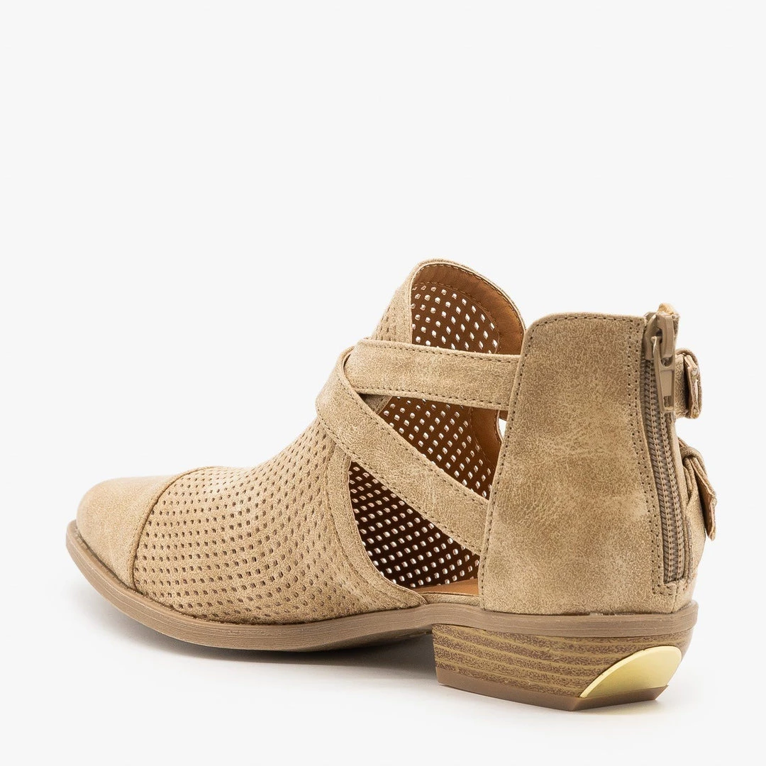 Qupid Shoes Cut Out Mesh Buckle Booties Newest Arrivals 2 Qupid Shoes Cut Out Mesh Buckle Booties Newest Arrivals