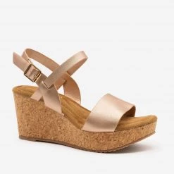Anna Shoes Cute Cork Summer Wedges