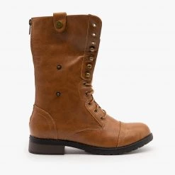 Refresh Cute Plaid Cuff Combat Boots FINAL SALE 5 Refresh Cute Plaid Cuff Combat Boots FINAL SALE