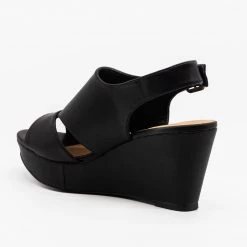 Bamboo Shoes Cutout Slingback Wedges Newest Arrivals