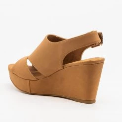 Bamboo Shoes Cutout Slingback Wedges Newest Arrivals