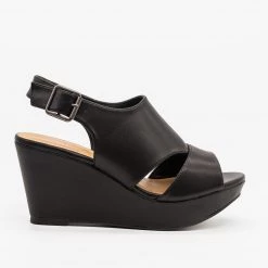 Bamboo Shoes Cutout Slingback Wedges Newest Arrivals