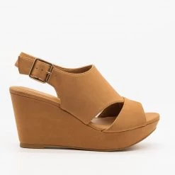 Bamboo Shoes Cutout Slingback Wedges Newest Arrivals