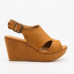 Bamboo Shoes Cutout Slingback Wedges Newest Arrivals