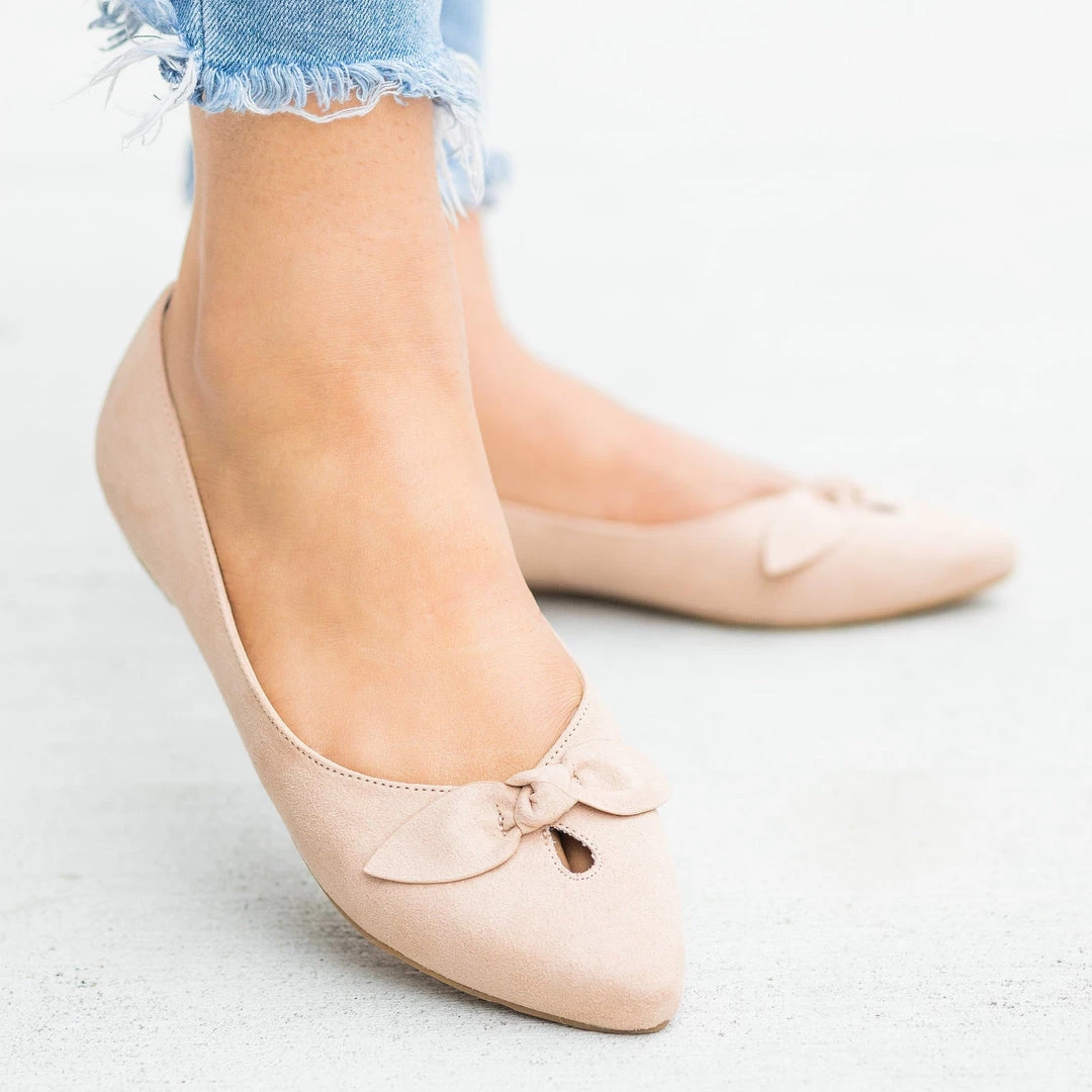 Bamboo Shoes Dainty Bow Pointed Toe Flats 6 Bamboo Shoes Dainty Bow Pointed Toe Flats