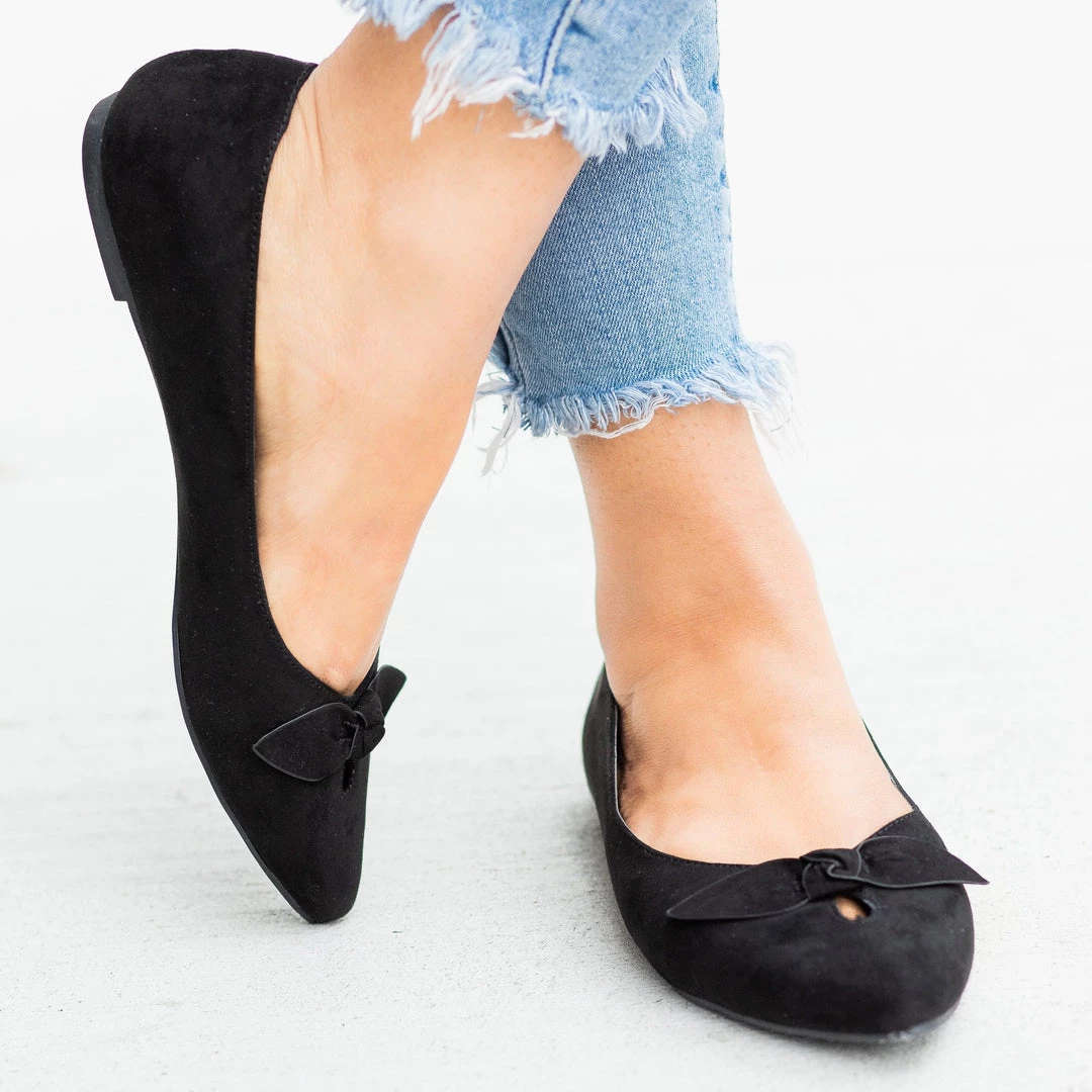 Bamboo Shoes Dainty Bow Pointed Toe Flats 8 Bamboo Shoes Dainty Bow Pointed Toe Flats