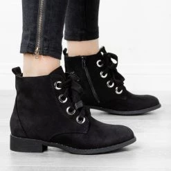Refresh Dainty Stud Lace-Up Booties