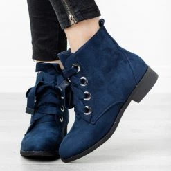 Refresh Dainty Stud Lace-Up Booties