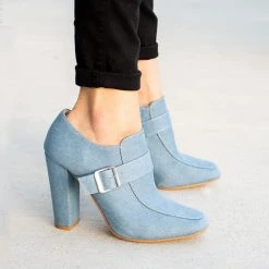Forever Davina Denim Buckle Heel