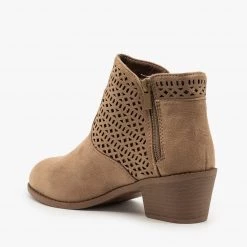 Forever Newest Arrivals Delicate Laser Cut Design Booties FINAL SALE