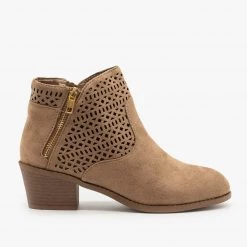 Forever Newest Arrivals Delicate Laser Cut Design Booties FINAL SALE