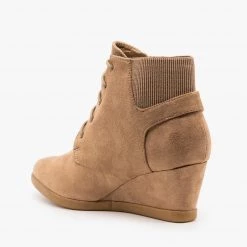 Forever Delightful Lace Up Wedge Booties FINAL SALE Newest Arrivals