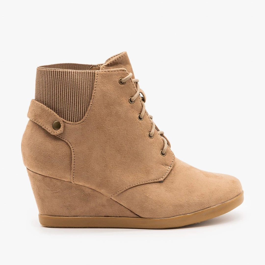 Forever Delightful Lace Up Wedge Booties FINAL SALE Newest Arrivals 3 Forever Delightful Lace Up Wedge Booties FINAL SALE Newest Arrivals