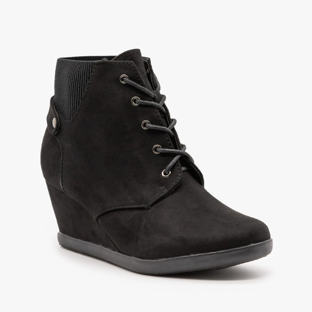 Forever Delightful Lace Up Wedge Booties FINAL SALE Newest Arrivals 4 Forever Delightful Lace Up Wedge Booties FINAL SALE Newest Arrivals