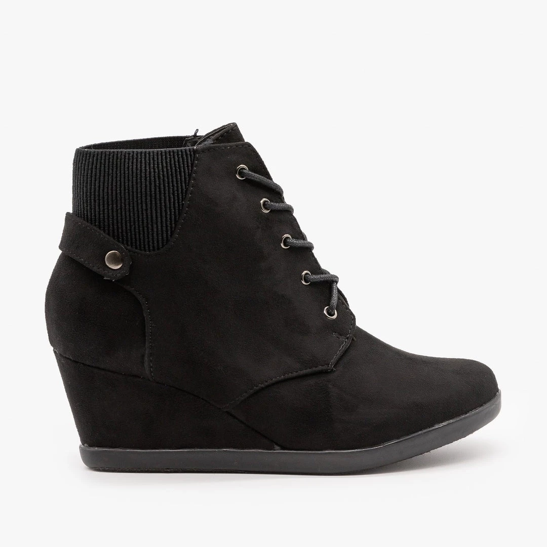 Forever Delightful Lace Up Wedge Booties FINAL SALE Newest Arrivals 6 Forever Delightful Lace Up Wedge Booties FINAL SALE Newest Arrivals