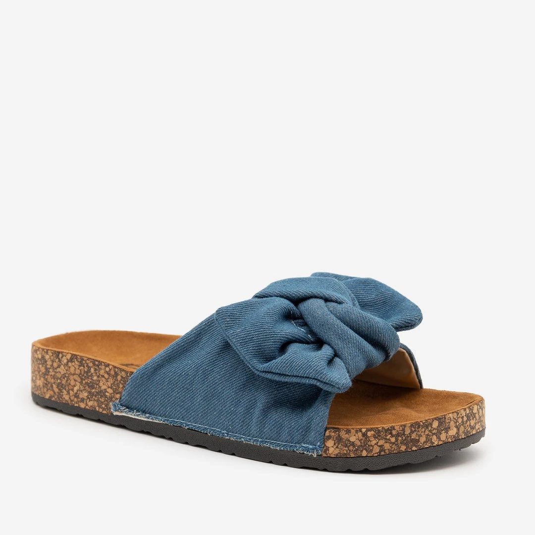 Mata Denim Cork Slides 2 Mata Denim Cork Slides