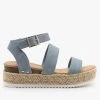 Soda Shoes Newest Arrivals Denim Espadrille Flatform Sandals