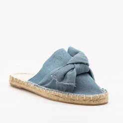 Soho Girls Newest Arrivals Denim Espadrille Mule Flats